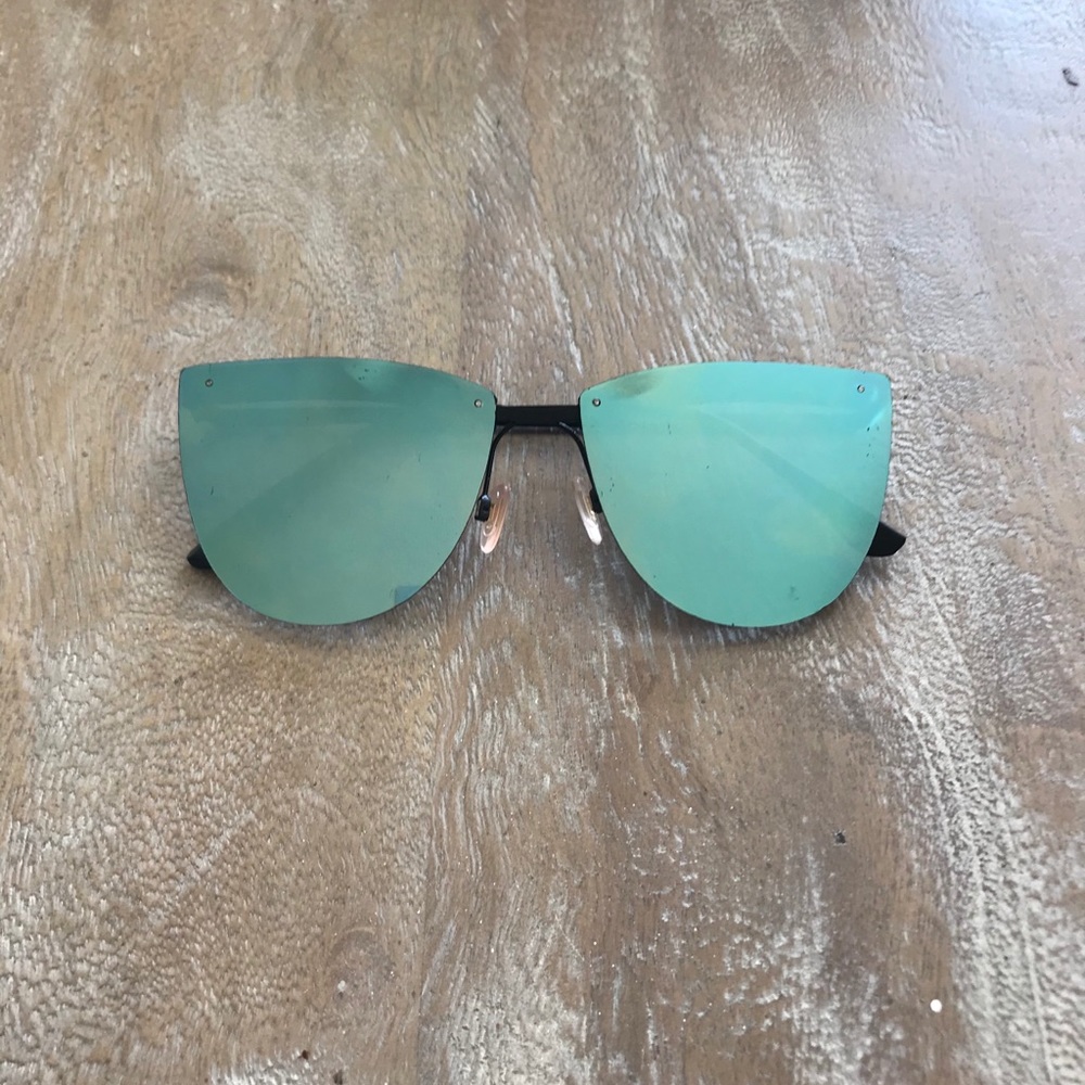 Nordstrom Leith Rimless Black Reflective Glasses